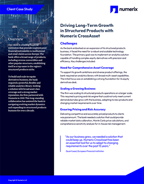 Numerix Case Study - European Bank Preview Cover